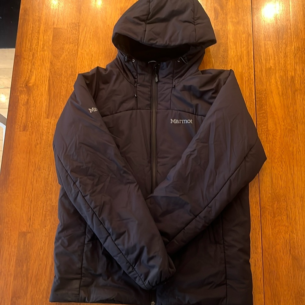Marmot Men's Black Hooded Lightweight Insulated Jacket